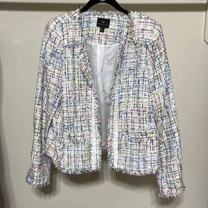 Multicolor Tweed Open-front jacket M
